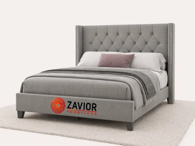 Zavior Homer Tufted Upholstered Panel Bed