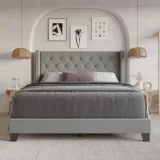 Zavior Homer Tufted Upholstered Panel Bed thumbnail 7