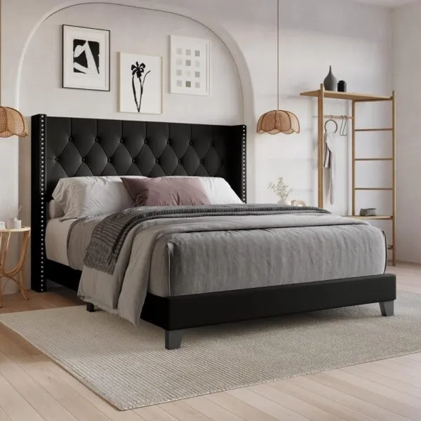 Zavior Homer Tufted Upholstered Panel Bed