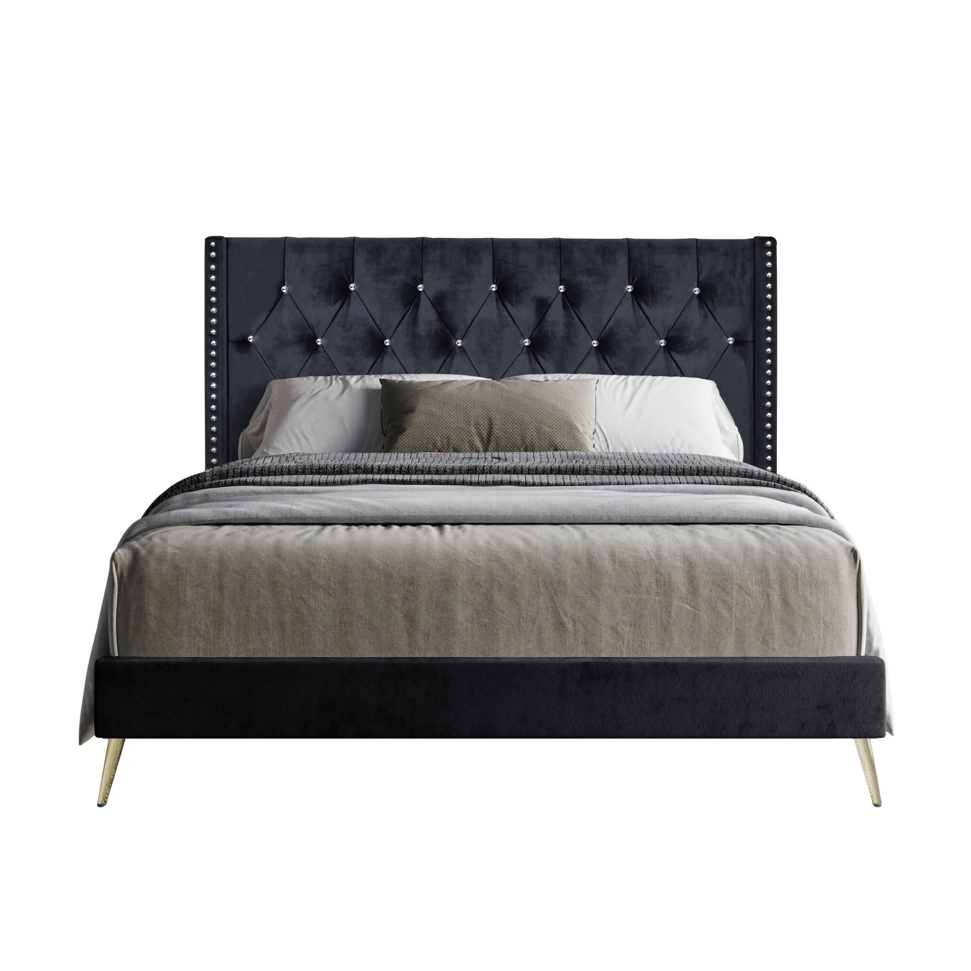 Zavior Homer Tufted Upholstered Panel Bed