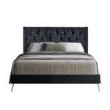 Zavior Homer Tufted Upholstered Panel Bed thumbnail 2
