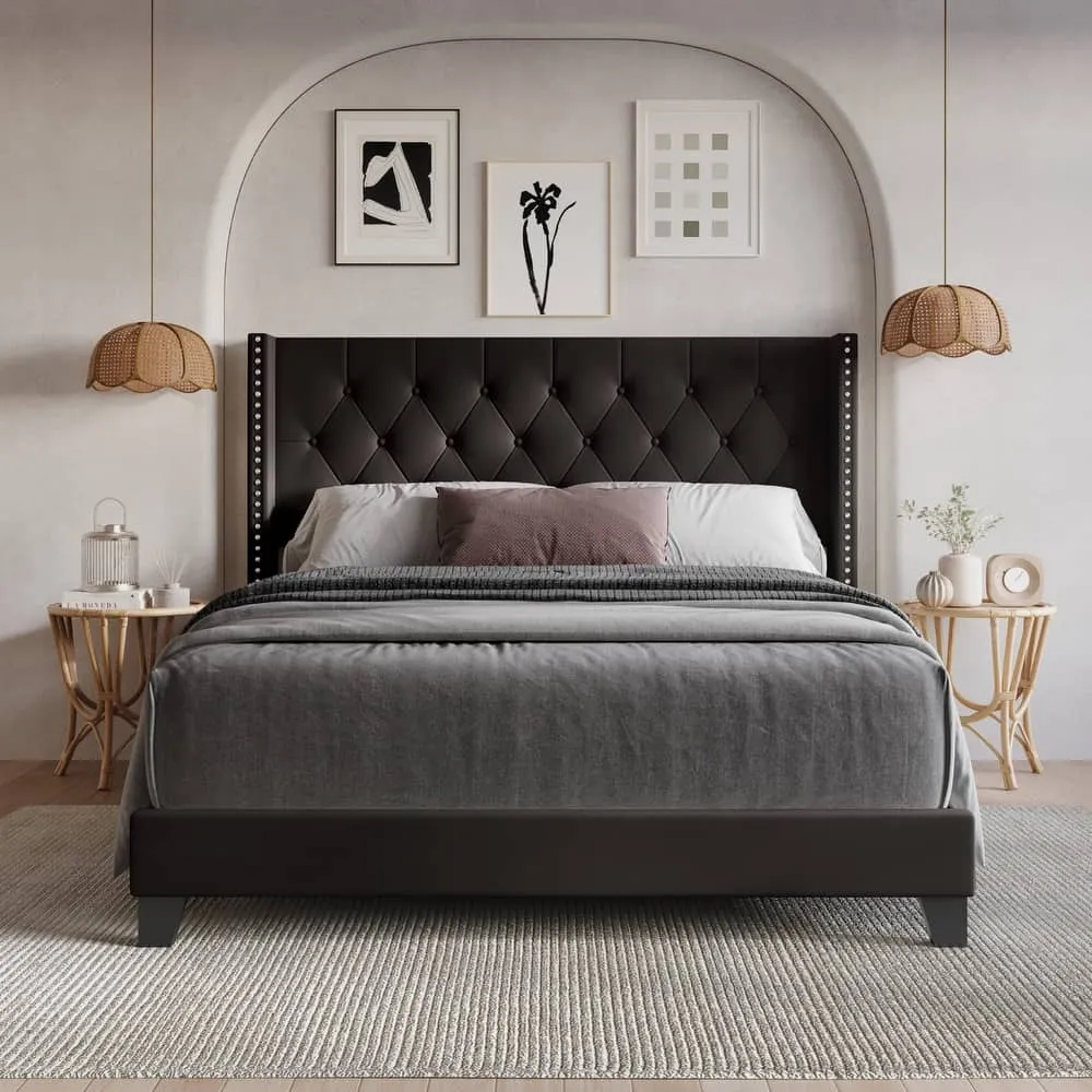 Zavior Homer Tufted Upholstered Panel Bed