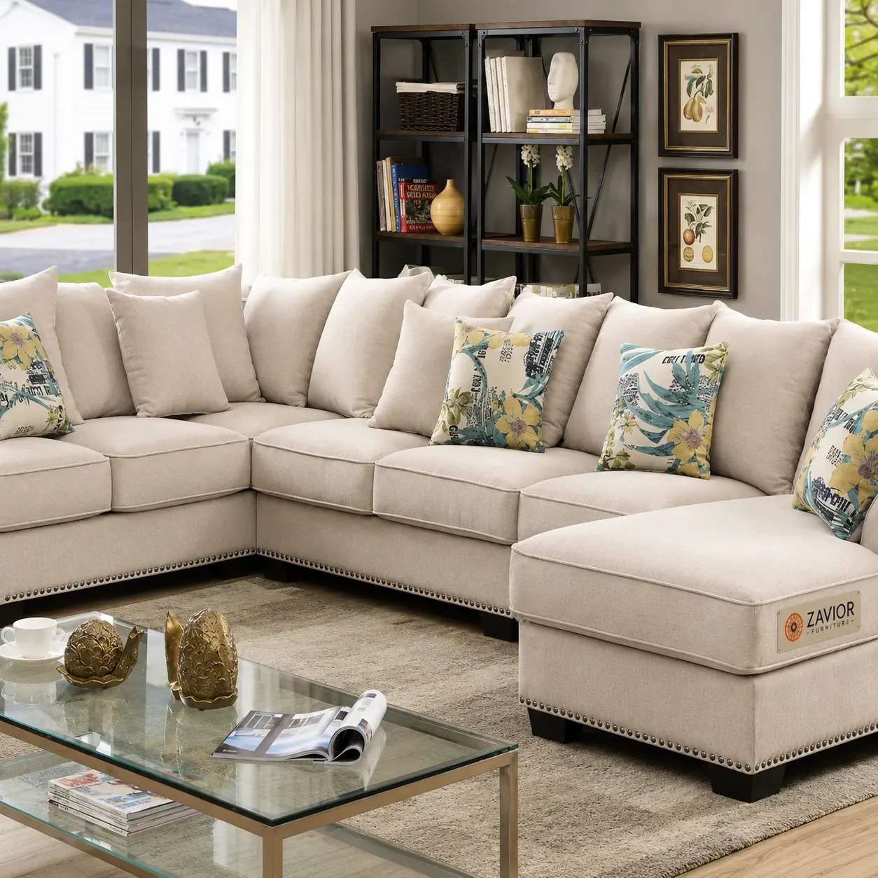 Riti Contemporary Ivory Fabric 4-piece Sectional – furniture - product image 1