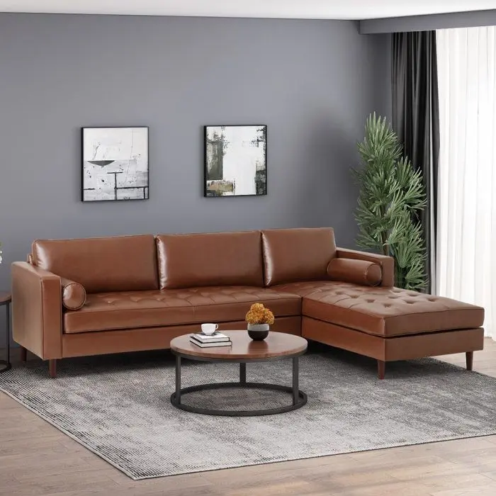 Stunning Contemporary Tufted Upholstered Chaise Sectional – 4-Piece Luxury for Your Living Room – furniture