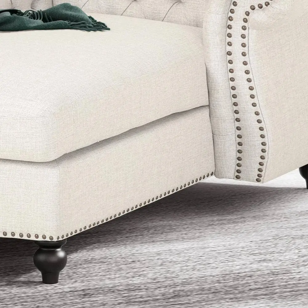 Zviour Tufted Rolled Arms Chaise Lounge – furniture