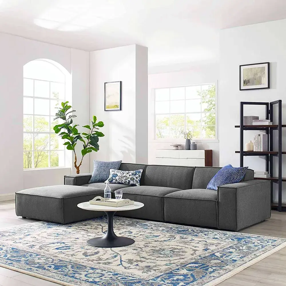 Luxurious 4 Piece Fabric Sectional Sofa for Ultimate Comfort and Style – furniture