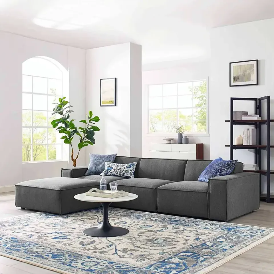 Luxurious 4 Piece Fabric Sectional Sofa for Ultimate Comfort and Style – furniture - product image 1