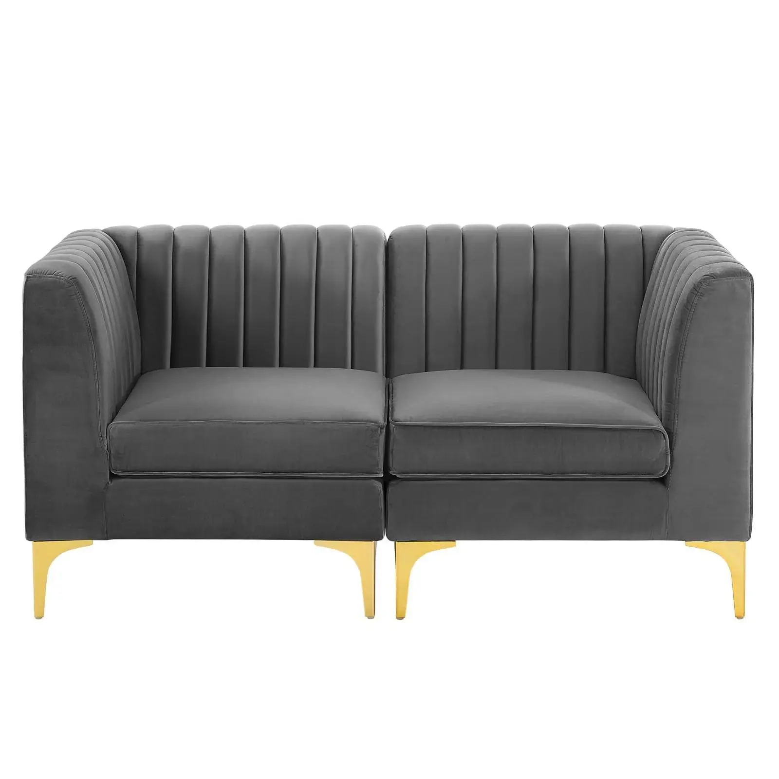 Luxurious Valencia Channel Tufted Velvet 8 Piece Sectional Sofa for Ultimate Comfort – furniture