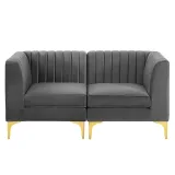 Luxurious Valencia Channel Tufted Velvet 8 Piece Sectional Sofa for Ultimate Comfort – furniture thumbnail 6