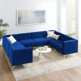 Luxurious Valencia Channel Tufted Velvet 8 Piece Sectional Sofa for Ultimate Comfort – furniture thumbnail 1