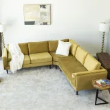Symmetrical Corner Velvet Sectional Sofa – Stylish and Comfortable 3-Piece Design – furniture thumbnail 4