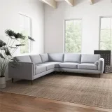 Symmetrical Corner Velvet Sectional Sofa – Stylish and Comfortable 3-Piece Design – furniture thumbnail 7