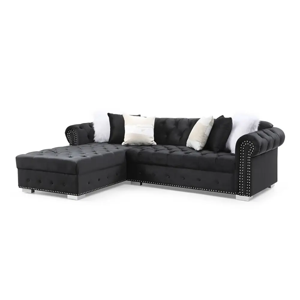 Jilian Velvet Left Hand Facing Sectional Sofa – 2-Piece Luxurious Comfort & Timeless Elegance – furniture