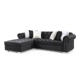 Jilian Velvet Left Hand Facing Sectional Sofa – 2-Piece Luxurious Comfort & Timeless Elegance – furniture thumbnail 2