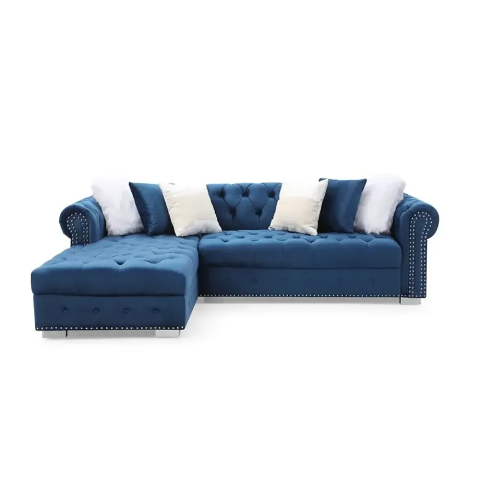 Jilian Velvet Left Hand Facing Sectional Sofa – 2-Piece Luxurious Comfort & Timeless Elegance – furniture - product image 6