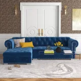 Jilian Velvet Left Hand Facing Sectional Sofa – 2-Piece Luxurious Comfort & Timeless Elegance – furniture thumbnail 1