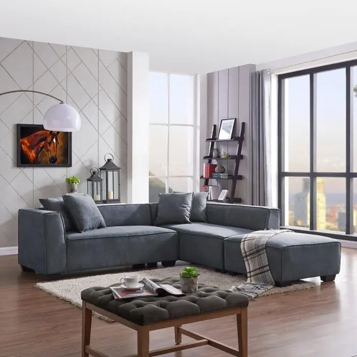 L shaped Sectional sofa with ottoman – Zavior Furniture – furniture