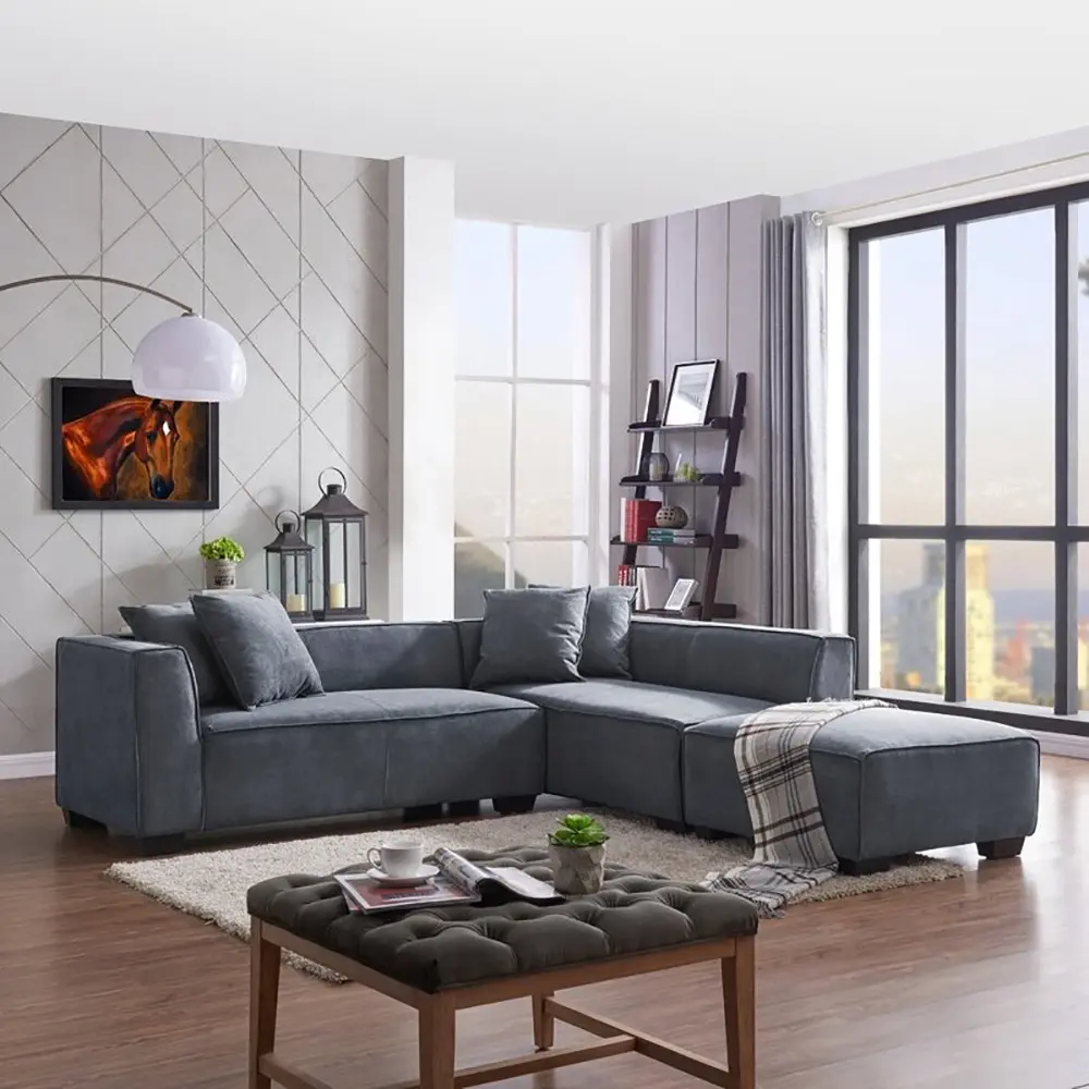 L shaped Sectional sofa with ottoman – Zavior Furniture – furniture