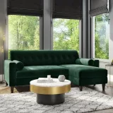 Velvet 3 Seater L Shaped Sofa – Right Hand Facing – furniture