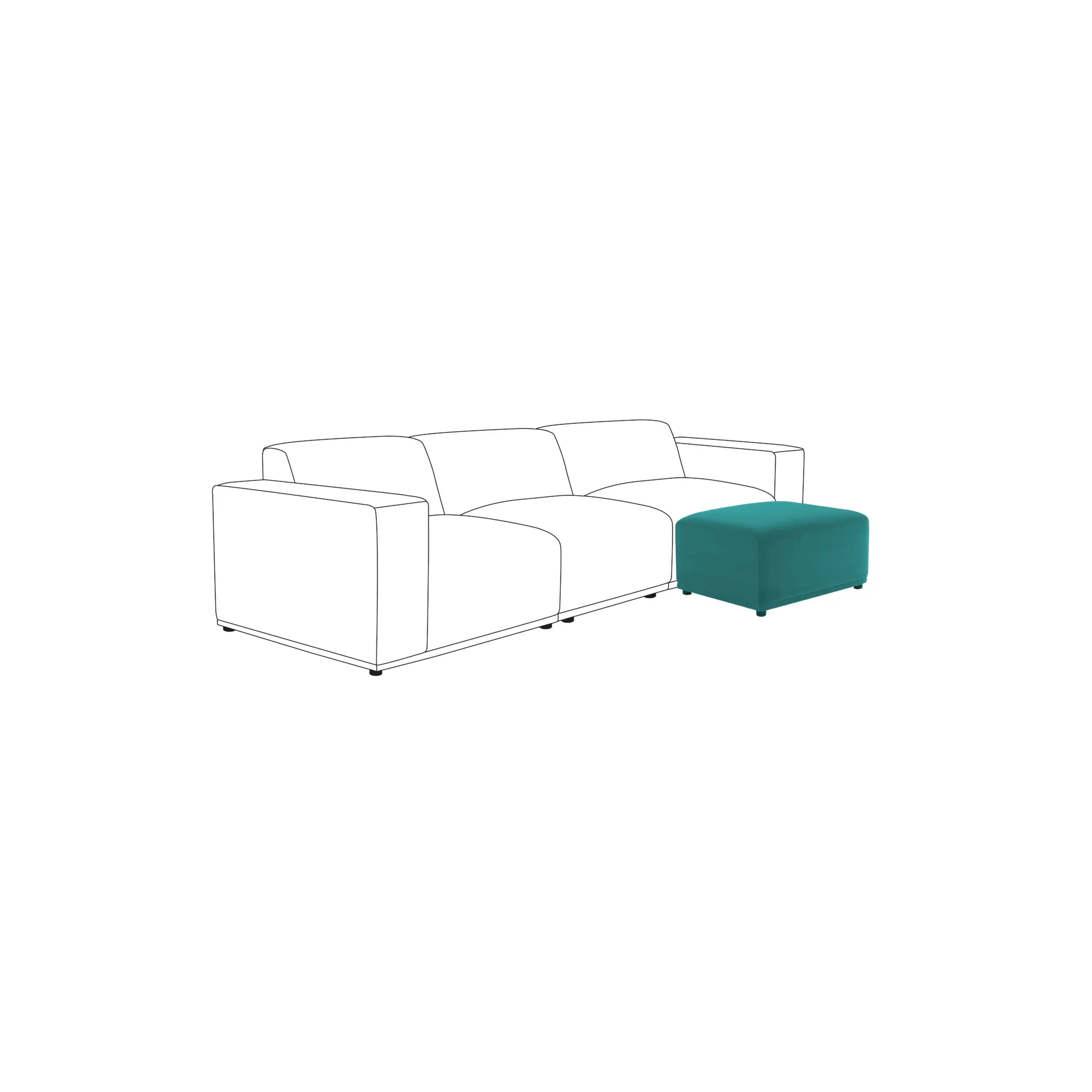 Carlos Blue Velvet Modular Sofa – furniture