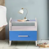 Aqua Splash Bedside Table in White & Blue Finish – furniture thumbnail 1