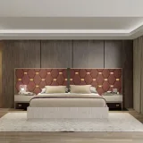 Zavior Mebi Luxury Upholstered Bed with Custom Ebony & Brass Finishes thumbnail 2
