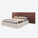 Zavior Mebi Luxury Upholstered Bed with Custom Ebony & Brass Finishes thumbnail 3