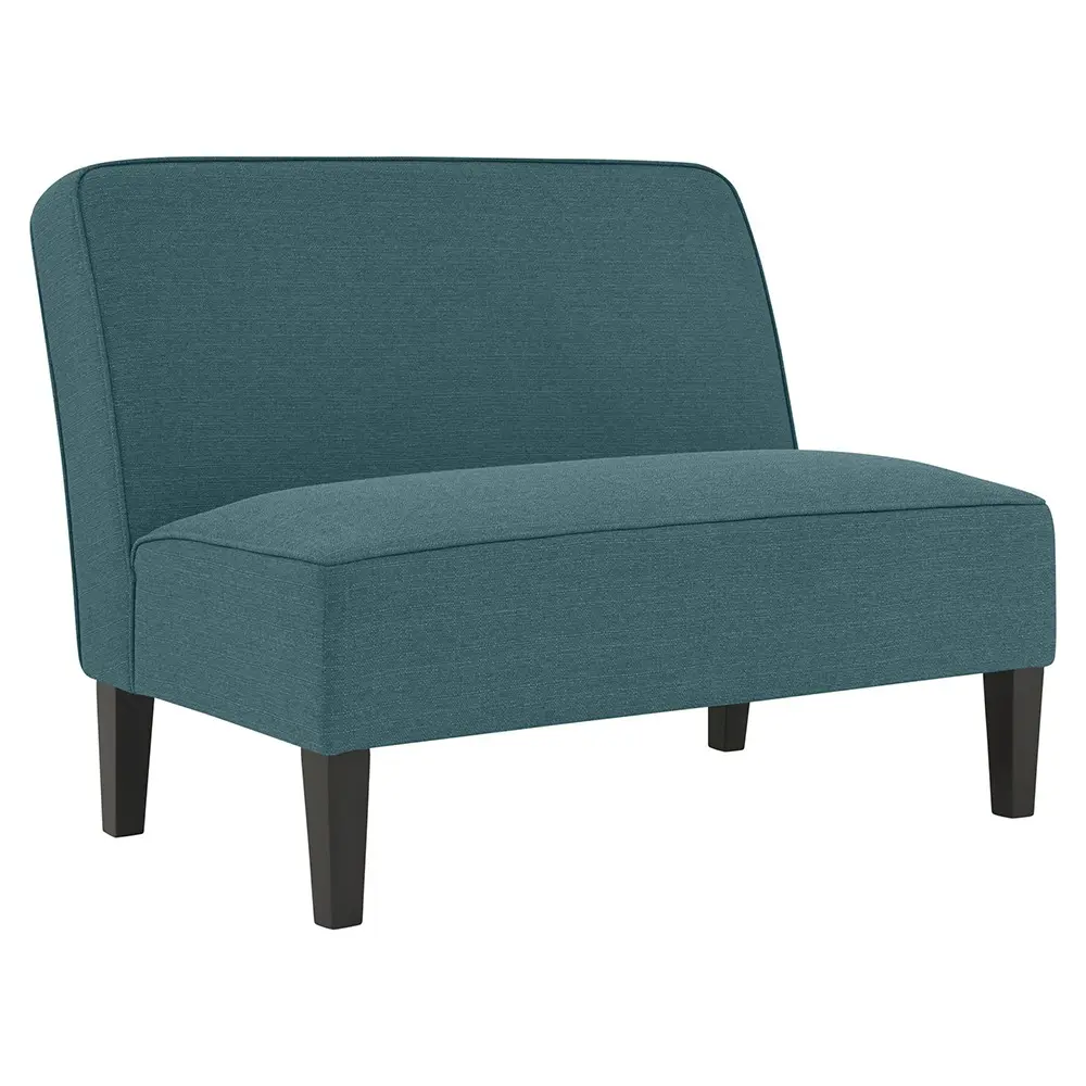 Shoshone Caribbean Blue Linen Armless Settee – furniture
