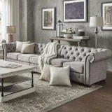 Grey Extra Long Tufted Modular Sofa – furniture thumbnail 3