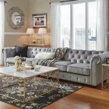Grey Extra Long Tufted Modular Sofa – furniture thumbnail 4