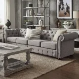 Grey Extra Long Tufted Modular Sofa – furniture thumbnail 1