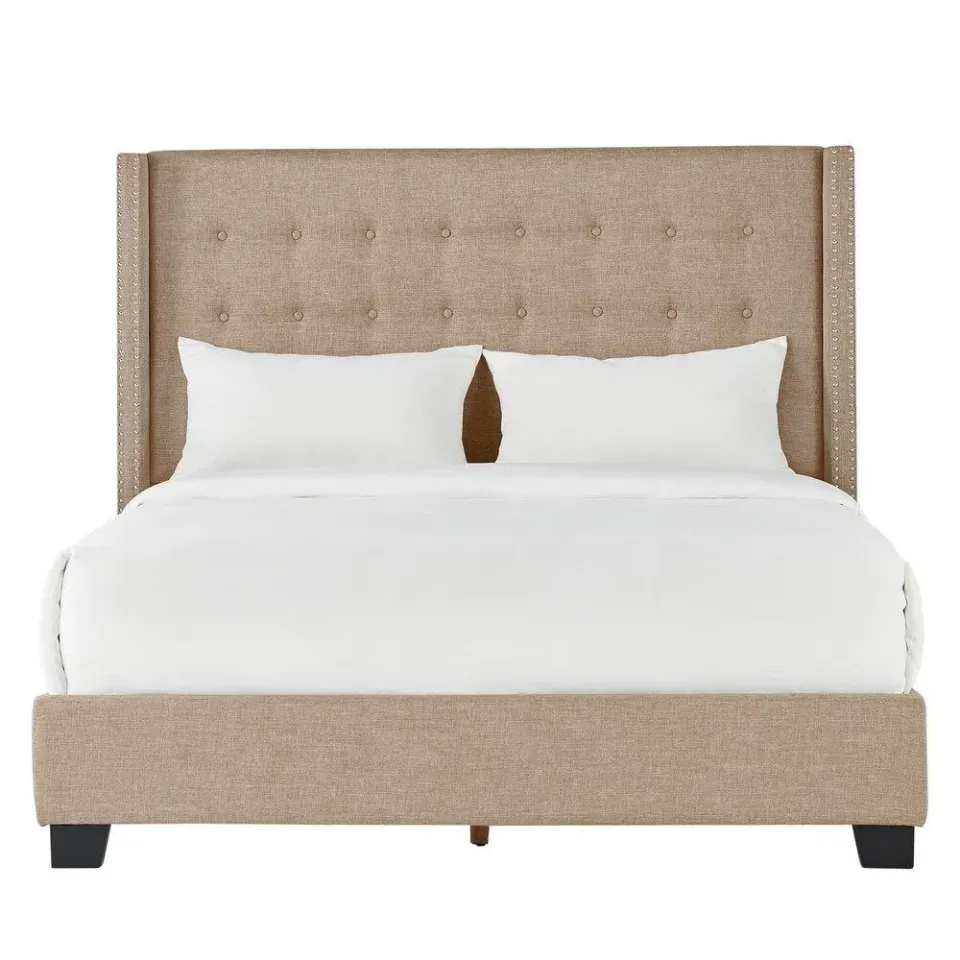 Zavior Melina Tufted Wingback Linen Bed - product image 5