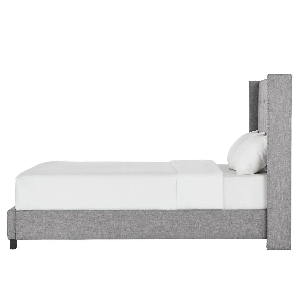 Zavior Melina Tufted Wingback Linen Bed
