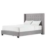 Zavior Melina Tufted Wingback Linen Bed thumbnail 7
