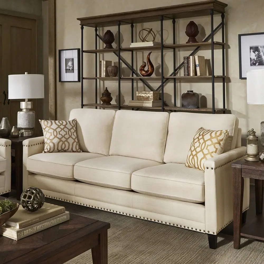 Hersfeld Ivory Fabric Sofa or Loveseat – furniture