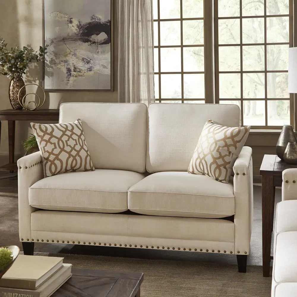 Hersfeld Ivory Fabric Sofa or Loveseat – furniture