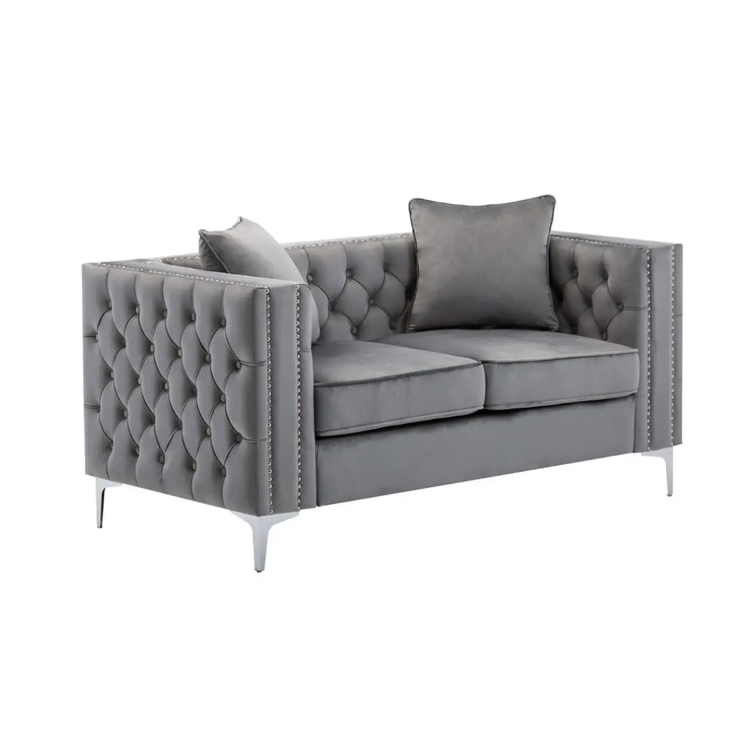 Silver Orchid Winters Velvet Loveseat – furniture
