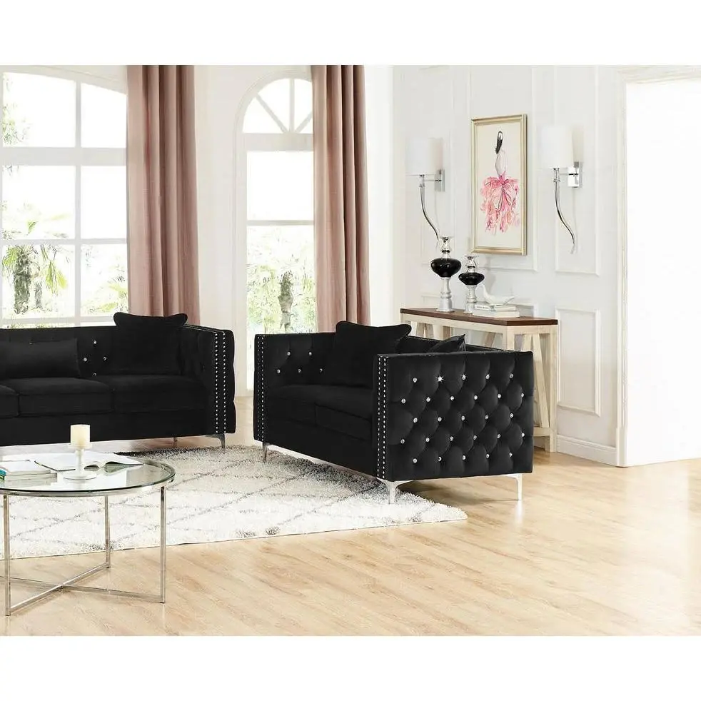 Silver Orchid Winters Velvet Loveseat – furniture