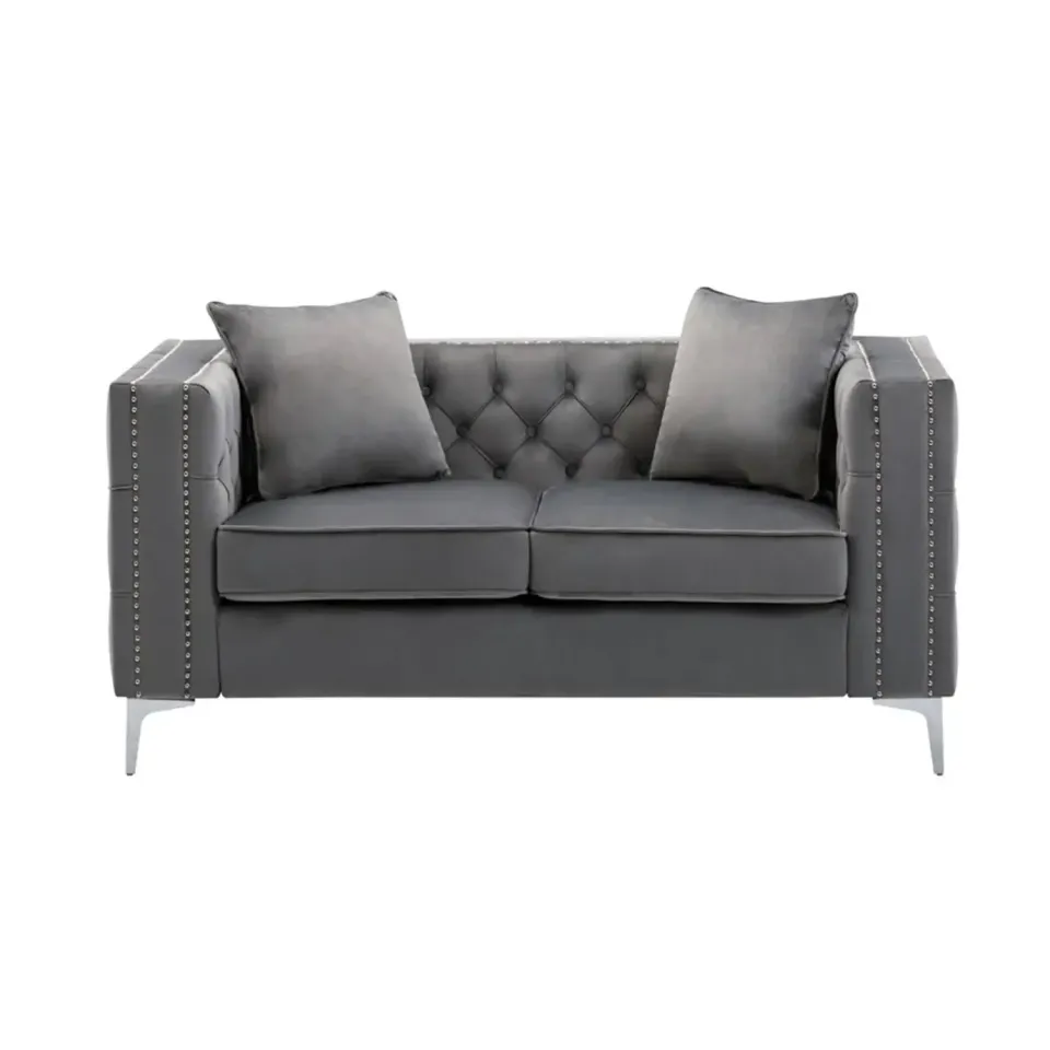 Silver Orchid Winters Velvet Loveseat – furniture - product image 5