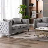 Silver Orchid Winters Velvet Loveseat – furniture thumbnail 1