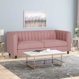 Contemporary Channel Stitched 3 Seater Sofa – furniture thumbnail 1