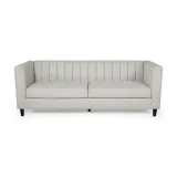 Contemporary Channel Stitched 3 Seater Sofa – furniture thumbnail 2