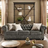 Tufted Scroll Arm Chesterfield Sofa – furniture thumbnail 2