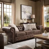 Tufted Scroll Arm Chesterfield Sofa – furniture thumbnail 1