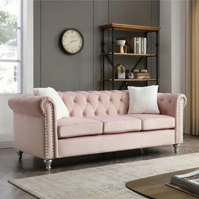 Velvet Tufted Sofa – furniture
