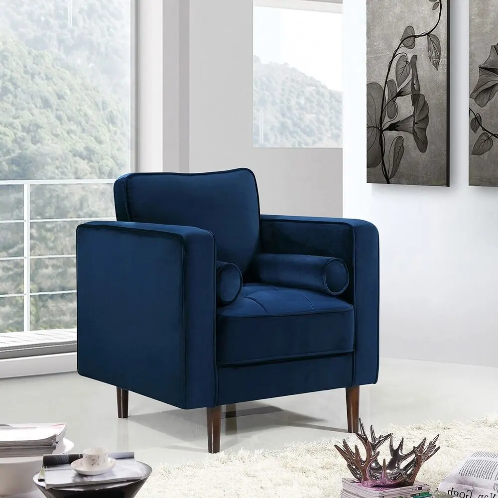 Velvet fabric contemporary tufted sofa – furniture