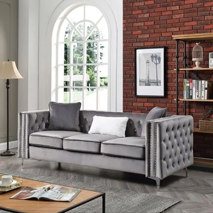Paige Tufted Velvet Sofa – furniture