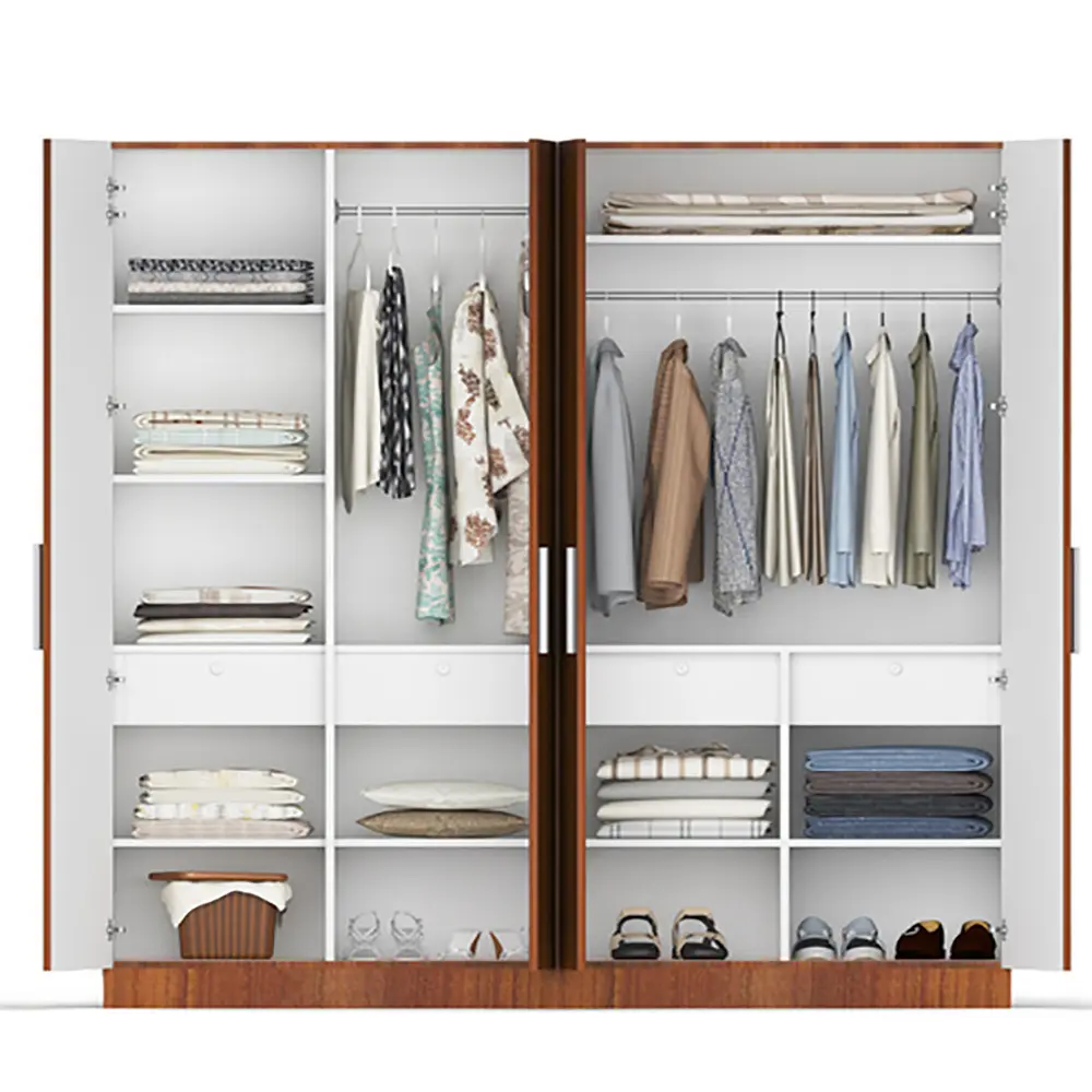 Four Door Wardrobe with Mirror in MDF – furniture