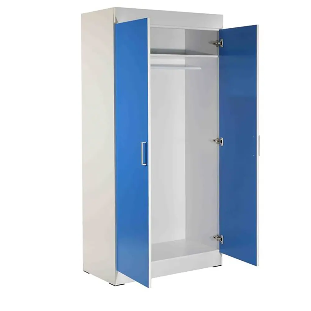 Aqua Splash 2 Door Wardrobe in White & Blue Finish – furniture