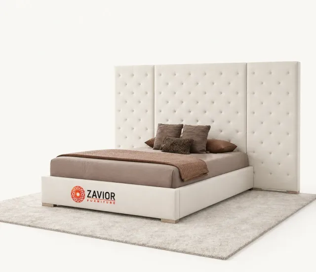 Zavior Glamorous Charcoal Wall Panel Bed